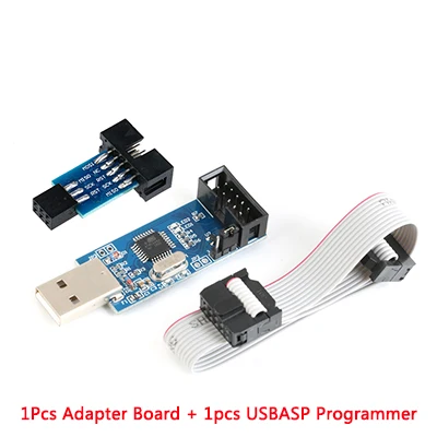 2 шт./компл. 10Pin до 6 Pin адаптер доска+ USBASP USBISP AVR программист USB ATMEGA8 ATMEGA128 ATtiny/CAN/PWM 10Pin провод модуль "сделай сам" - Цвет: Board vs Programmer