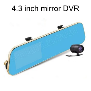 

Car styling 4.3 inch car rearview mirror DVR Blue mirror driving recorder dual lens night vision include rear camera
