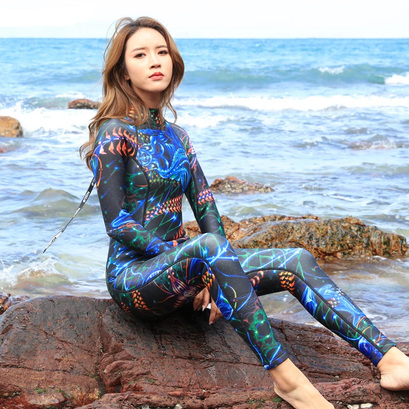 

3mm Neoprene Wetsuit Women Long Sleeve Diving Suit Multicolor Diving Clothes Water Sport Equipment Sailing Clothing Surfing Swim