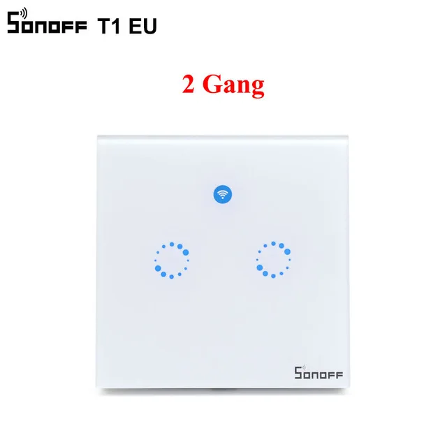 Sonoff T1 ЕС умный Wifi настенный сенсорный светильник-переключатель 1 комплект 2 банда сенсорный/WiFi/433 RF/APP пульт дистанционного управления Умный дом работа с Alexa - Комплект: Набор2