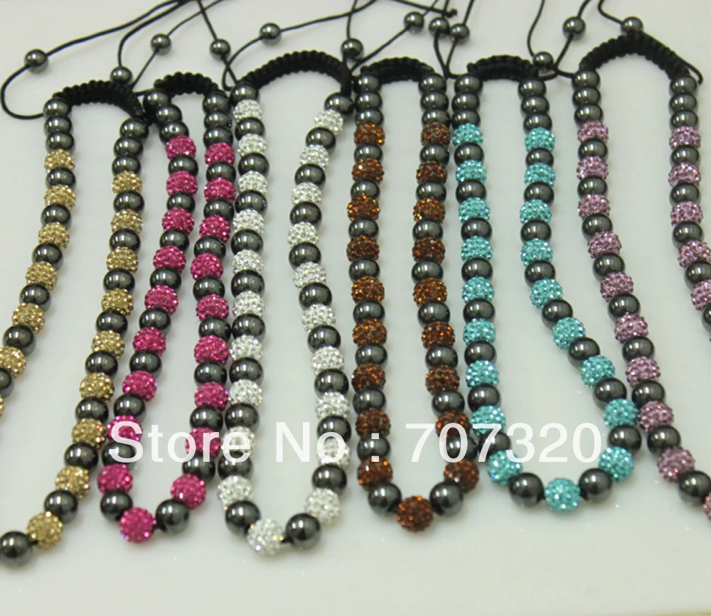 

50% off Cheap macrame shamballa beads necklace with
