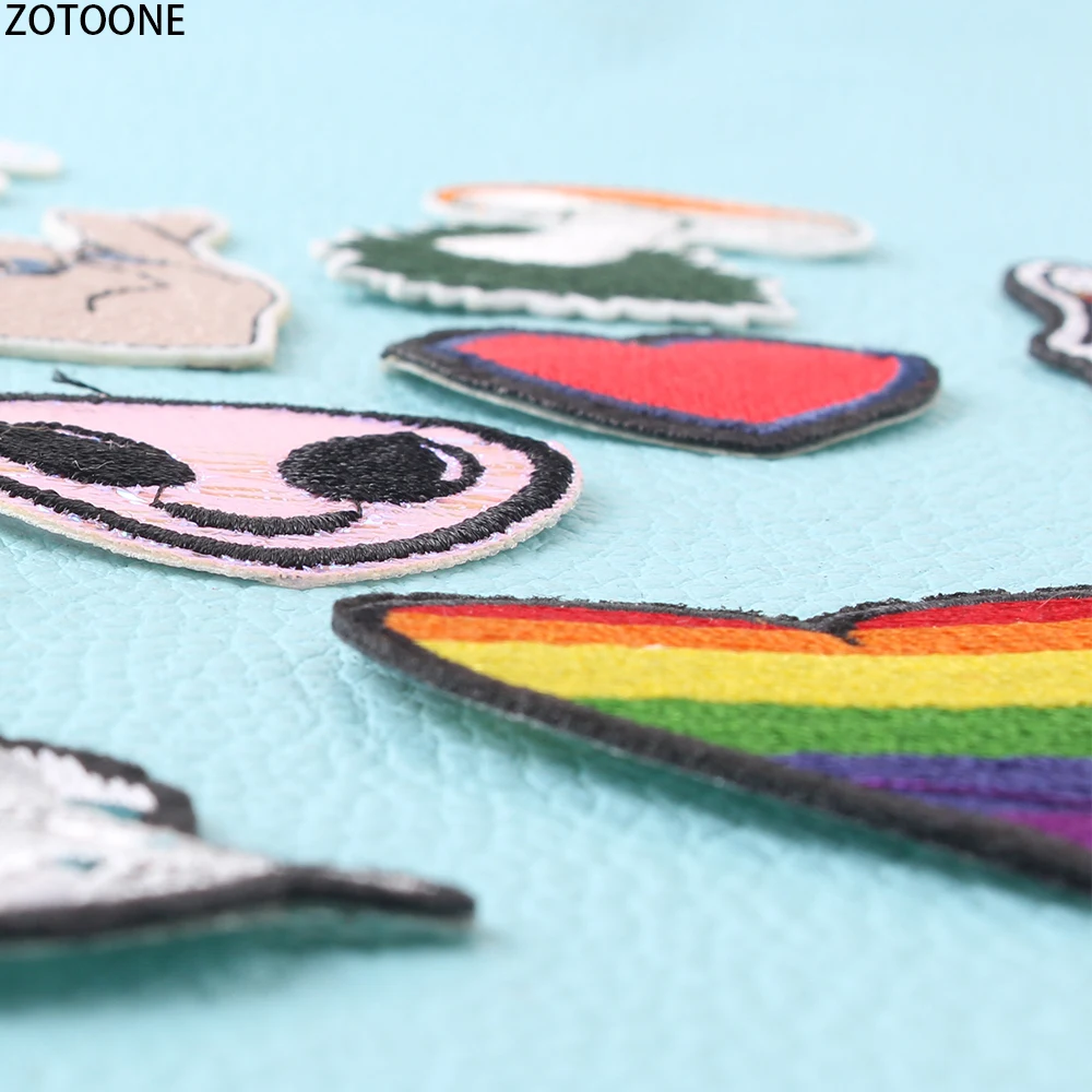 ZOTOONE нашивка с инопланетянинами цветами для одежды вышитые нашивки Аппликации