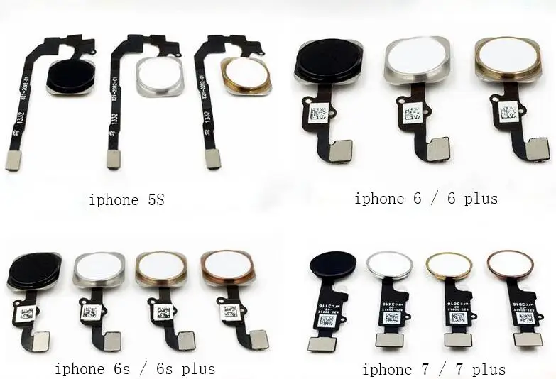 Для iPhone 6S главная кнопка с гибким кабелем для iphone 5s 6 6plus 6s 6splus 7/7plus полная сборка