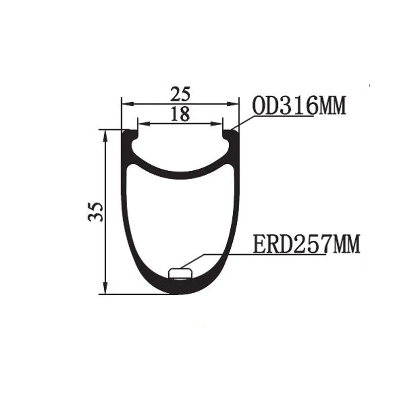 16er 25 мм x 35 мм Глубина клинчер велосипедный обод мотокросса 16 дюймов 305 ERD 257 мм для BMX Фристайл карбоновый обод 1" складной обод велосипеда