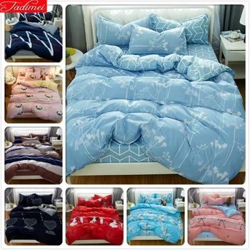 

Blue Duvet Cover 3/4 pcs Bedding Set Adult Soft Skin Bed Linens Double Queen King Big Size Bedspreads 180x220 200x230 220x240 cm