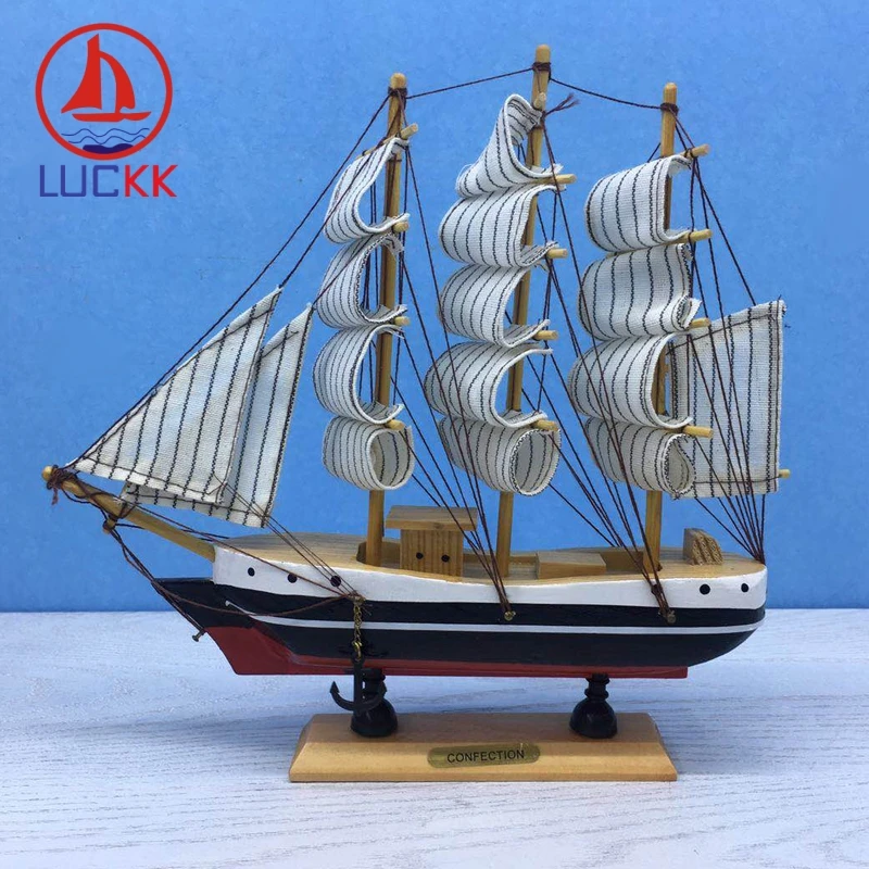 Деревянная модель корабля LUCKK 24 см черно красная кнопка аксессуары для украшения