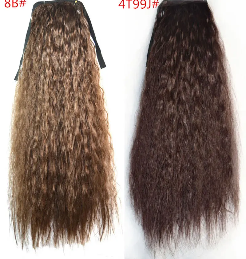 Jeedou длинные 60 см кудрявый вьющиеся синтетические волосы 100 г лента Конский хвост наращивание волос коричневый синий розовый фиолетовый Naturl