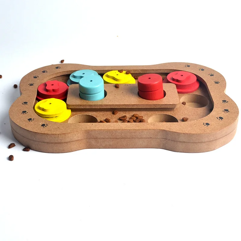 Cat Pet Training Feeder Toy Wooden Intelligence Triple Play Discs Slow Feeding Interactive Toy for Pet Cats Dog Toy Supplies