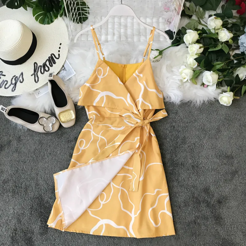 Летнее платье Boho пляжное для женщин одежда 2020 элегантное без рукавов с открытыми