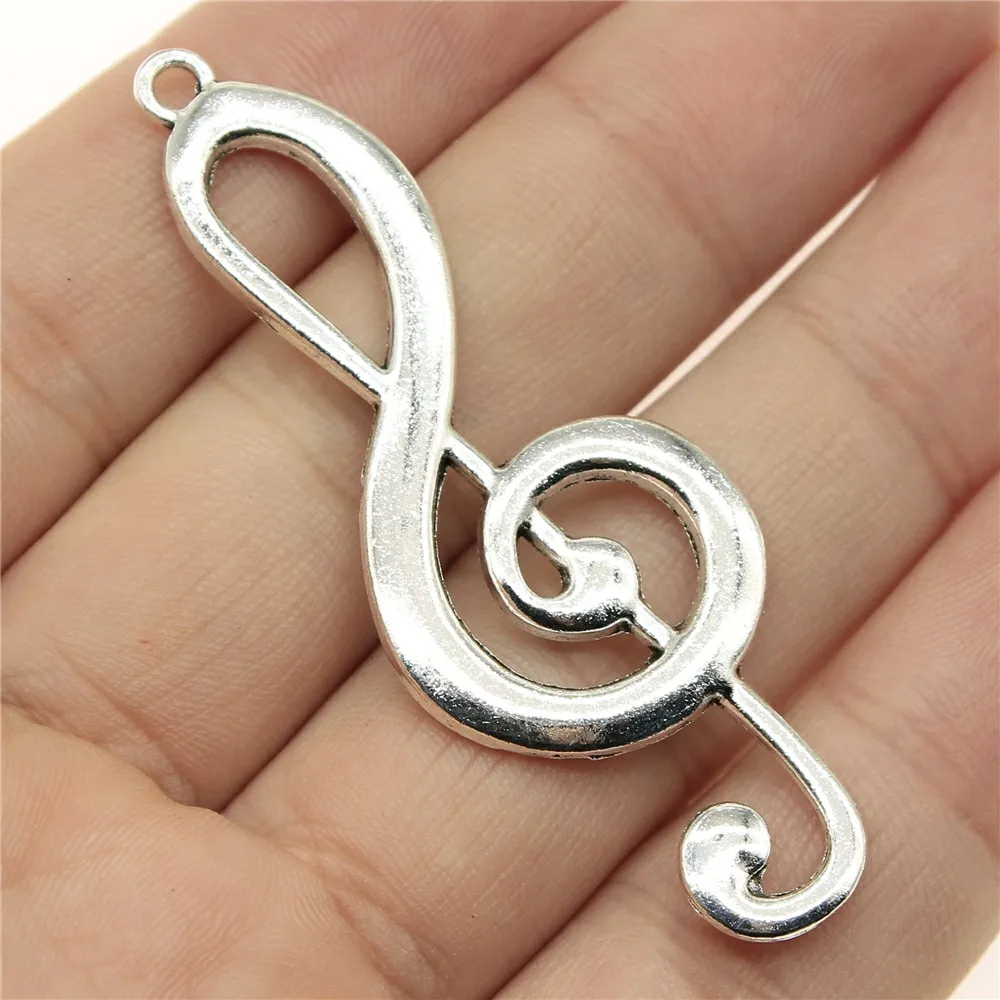 WYSIWYG 2pcs 61x22mm Big Musical Note Charm Charms For Jewelry Making