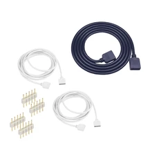 4 PIN коробка передач/5pin RGBW светодиодный разъем кабель-удлинитель шнура провода+ игольчатые соединители, 1 м, 2 м, 5 м для 5050 3528 RGB/RGBW Светодиодные ленты светильник
