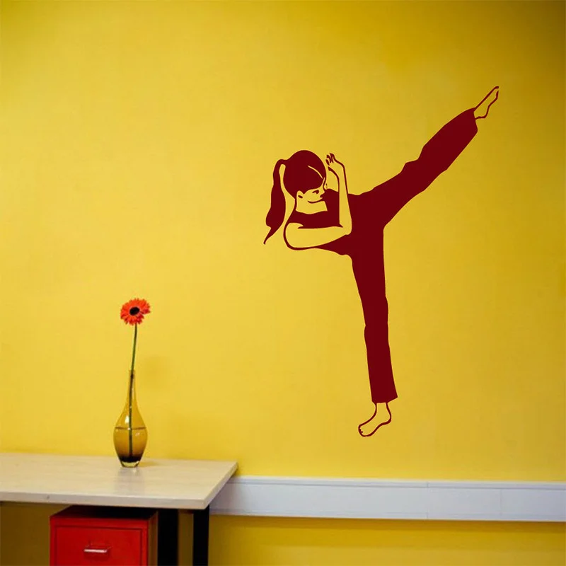 Wall Vinyl Decal Room Sticker Girl Sport Martial Arts Home Interior Decor 22x27inch