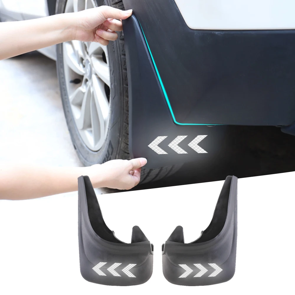 

2Pcs Universal Car Auto Van Mud Flaps Mudflaps Wheel Fender Safety reflective warning Mire Splash Guards Cover Front Rear