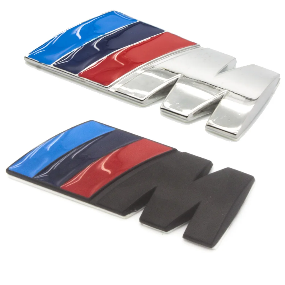 2019 84x32cm Metal Logo Stickers Black M ///M Car Silver