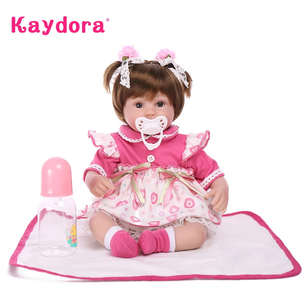

Adorable bebe reborn Soft Silicone Reborn Baby Doll 40 CM Lifelike toys for children lol girls princess doll Kaydora