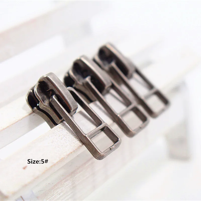 5 Wholesale 10pcs Zipper Silver Metal Zipper Pulls zipper Head For