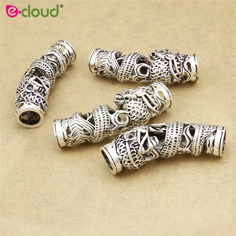 5pcs/lot Norse Viking Dragon Beard Bead Rasta Dreadlocks Beads Braid Hair Head Dress Clip Pin