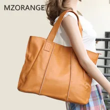 Mzorange mujer Cuero auténtico Bolso grande del zurriago Bolso grande totalizador de la alta calidad mujeres mensajero Bolsos Mujer