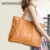 Mzorange mujer Cuero auténtico Bolso grande del zurriago Bolso grande totalizador de la alta calidad mujeres mensajero Bolsos Mujer