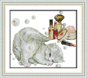 

Joy Sunday Needlework Love Beautiful Kitten Cross Stitch Set for Embroidery Kit Enough Thread CrossStitching Factory Direct Sale