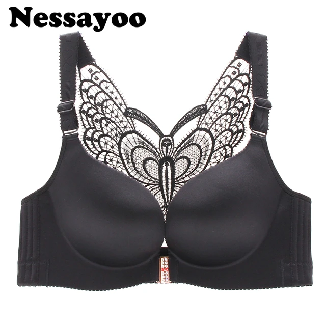 Front Closure Bra Plus Size Bras Floral Embroidery Bra Sexy Seamless for Women  Big Size Front Open Bras - AliExpress