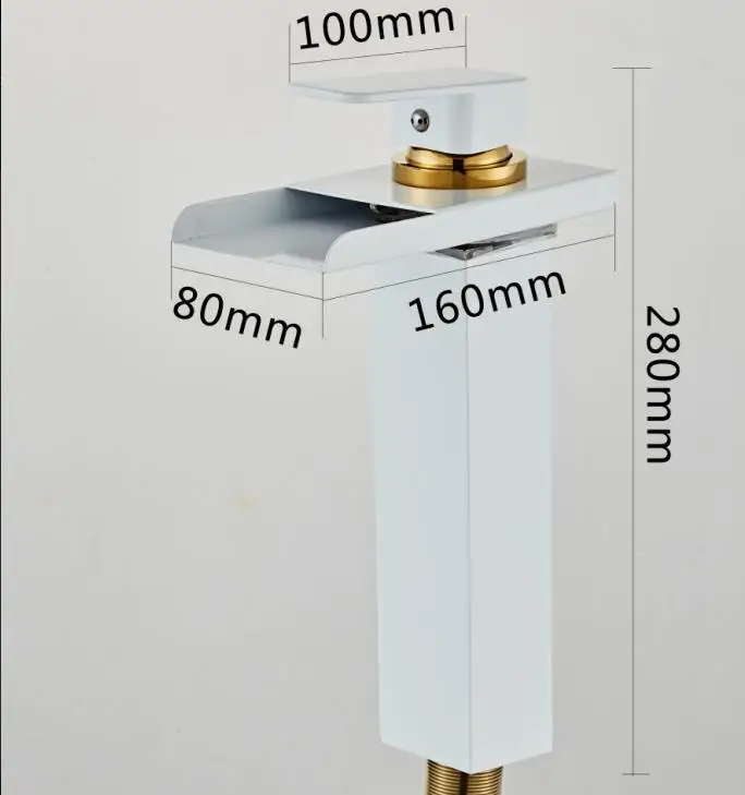 Светодиодный кран для раковины воды Мощность Ванная комната бассейна раковина смеситель белый и золотой водопроводной воды смеситель для