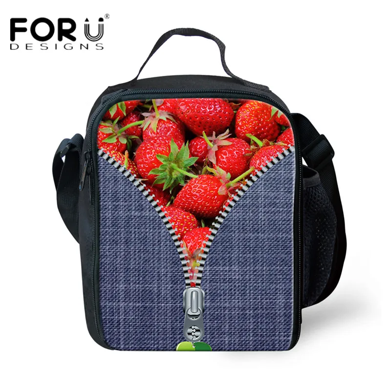 Bolsa para Meninas Criança de Manter os Alimentos Lancheira à Prova Forudesigns Mulheres Lunch Frutas Frescos Almoço Bolsas d’ Água Engrossar Piquenique Alimentos Bolsa Box 3d