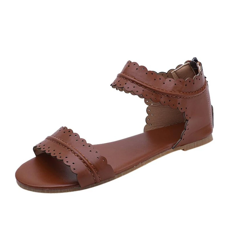 slippers sandals femme 2018 nouveau Women Waveform Shape Round Toe Ankle-Wrap Gladiator Solid Flat Sandals O0531#30 slippers sandals femme 2018 nouveau Women Waveform Shape Round Toe Ankle-Wrap Gladiator Solid Flat Sandals O0531#30