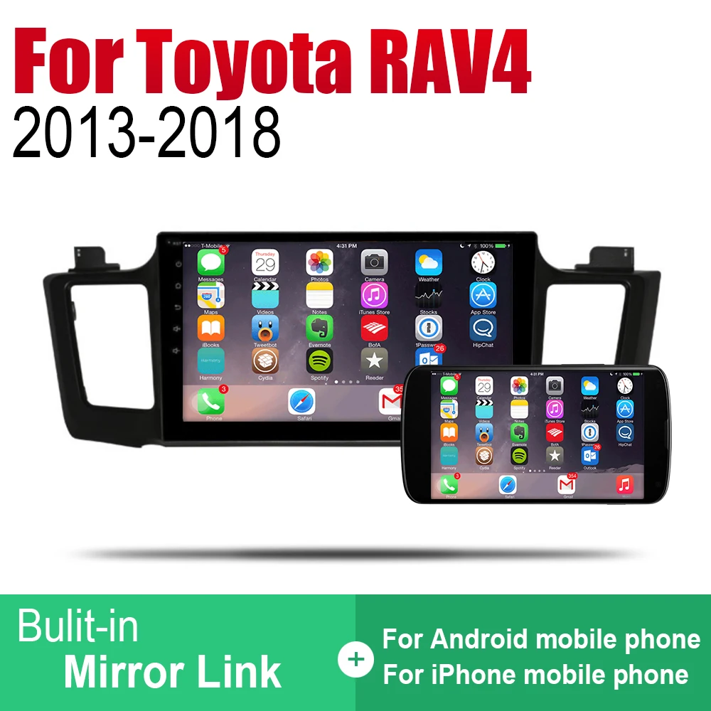 Sale ZaiXi Auto Radio 2 Din Android Car Player For Toyota RAV4 2013~2018 GPS Navigation BT Wifi Map Multimedia system Stereo 4