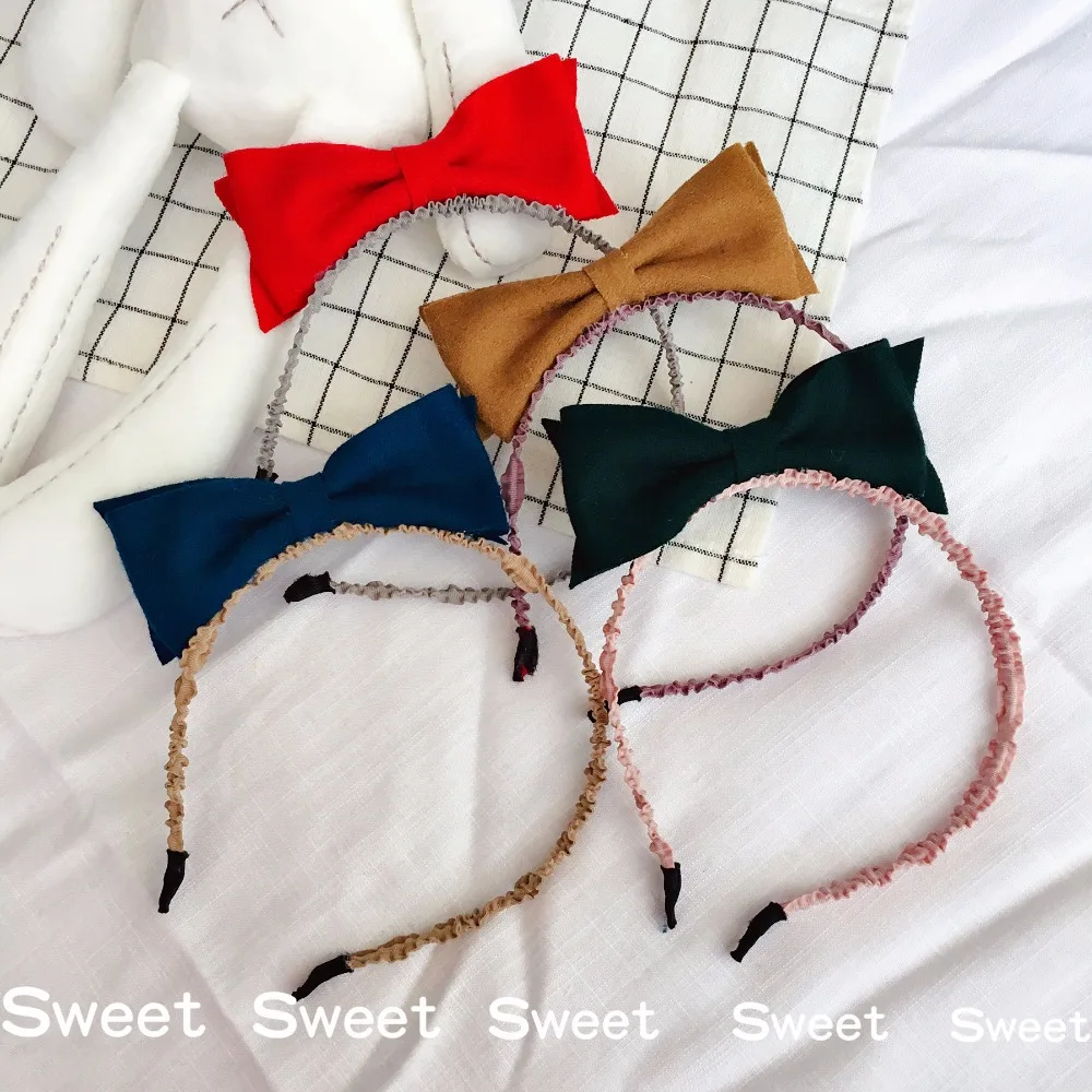

Korea Handmade Solid Cartoon Bow knot Hairbands for Kids Children Girl Head wear Accessories Fall Winter Party Gift-SWKHRB057C5