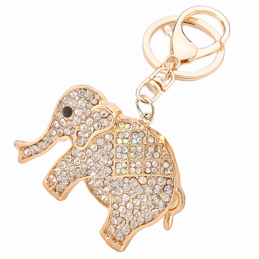 Chaveiro!Creative Rhinestone Animal Elephants Keychain Charm Women Bag