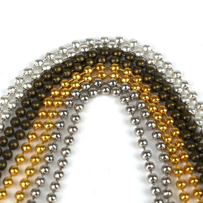 5pcs/lot Length 60cm Iron Made Ball Beads Chain 2.4mm Necklace Connector for Bracelet Jewelry Findings | Украшения и аксессуары