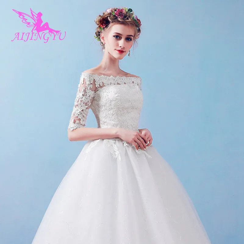 

AIJINGYU 2018 ivory free shipping new hot selling cheap ball gown lace up back bride dresses wedding dress FU227