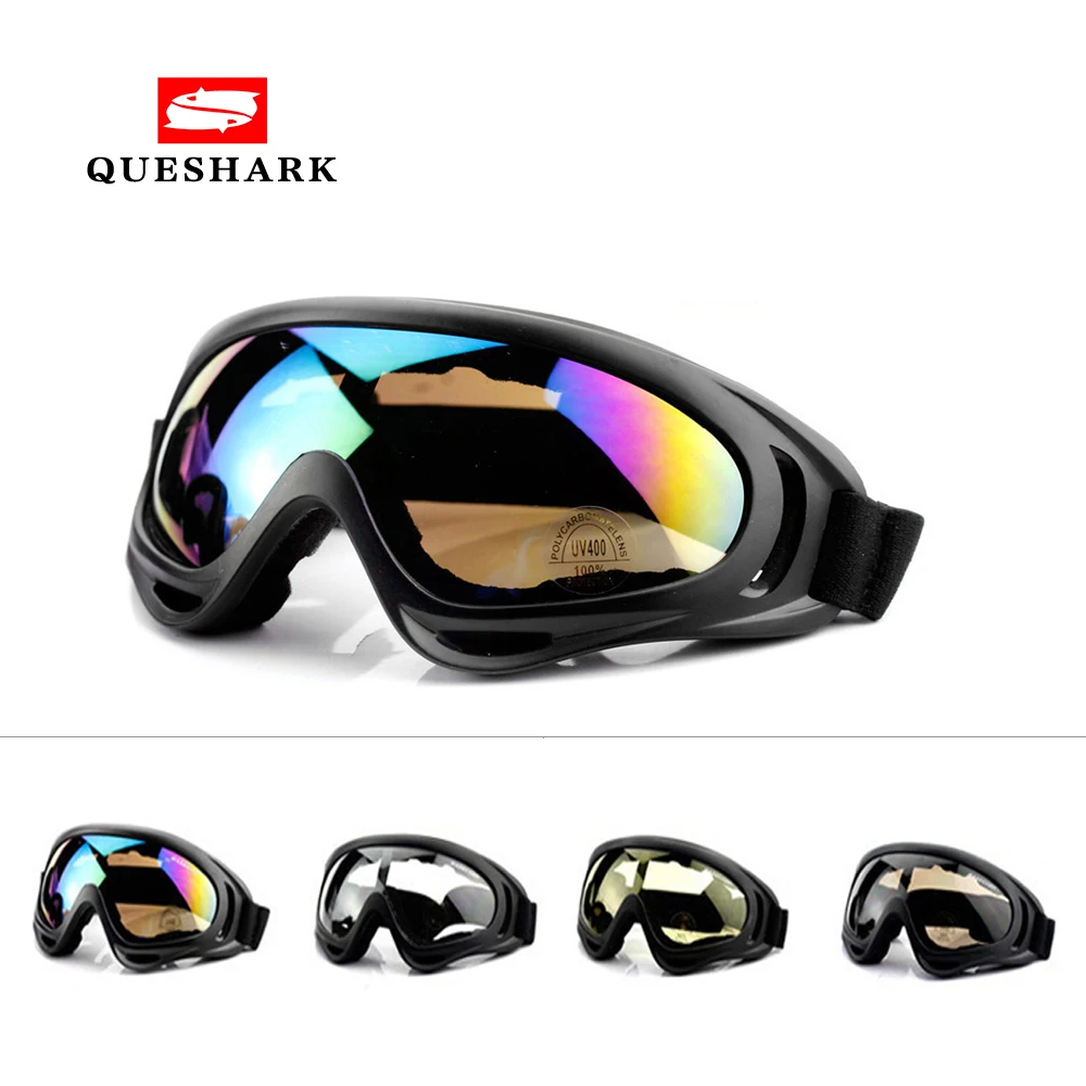 Queshark Высокое качество зимние спортивные ветрозащитные лыжные очки UV400 пылезащитные лыжные Солнцезащитные очки велосипедные очки Queshark Высокое качество зимние спортивные ветрозащитные лыжные очки UV400 пылезащитные лыжные Солнцезащитные очки велосипедные очки