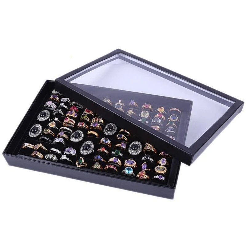 Ring Display Case Organizer Jewelry Storage Tray For 100pcs Rings