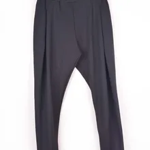 Осень зима новые черные женские шаровары повседневные стильные брюки трикотажные плиссированные однотонные брюки с высокой талией и капри