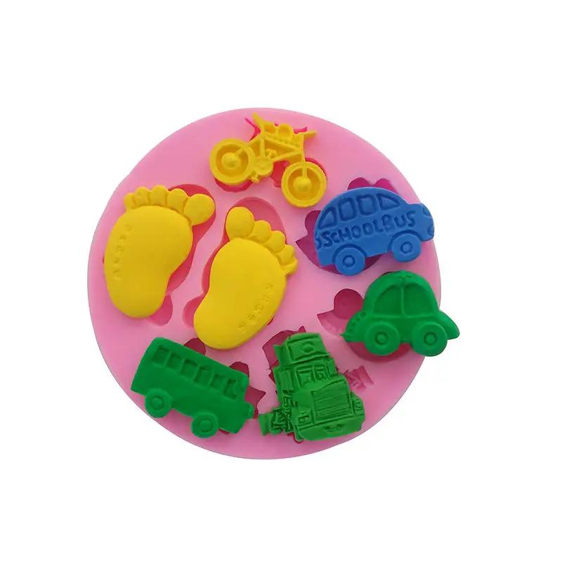 

1 pc Cartoon Car and Feet Shaped Silicone Mold Fondant Cake Decorating Tools Chocolate Mould DIY Biscuit Mold for Children Toy