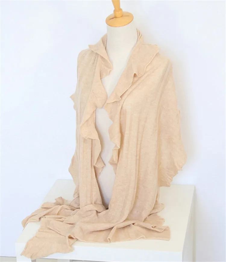 2018 Новая мода Дизайн Высокое класс 100% козья кашемир для женщин оборками шарфы шаль пашмины 55x200 см серый 3 вида цветов