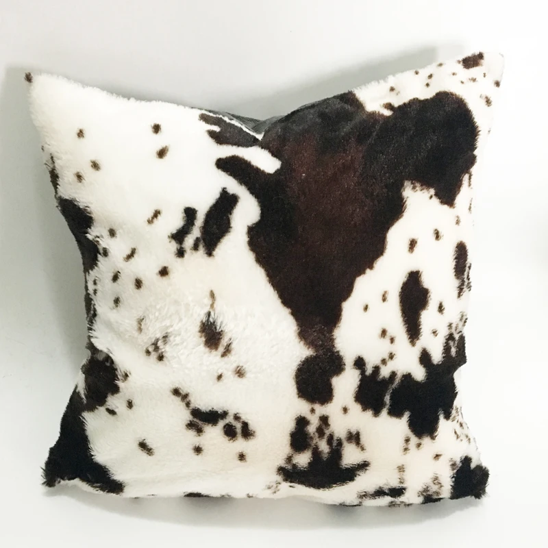 

Micozy Cow Grain Faux Fur Cushion Double Layers Ultra Soft PV Plush Decoration Pillow 45cm,50cm With Inner