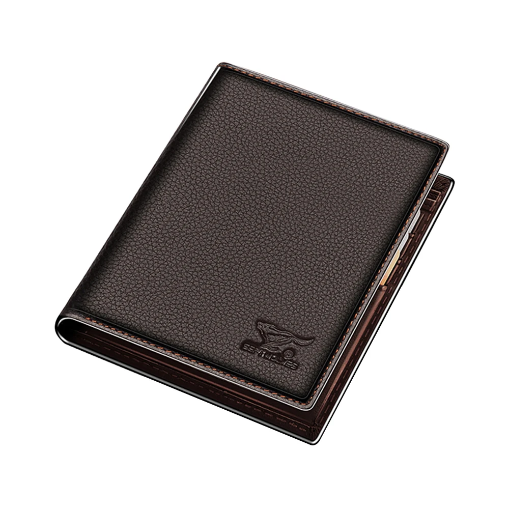 

SEPTWOLVES Men's Short Two-fold Wallet Genuine Leather Multi-function Card Package