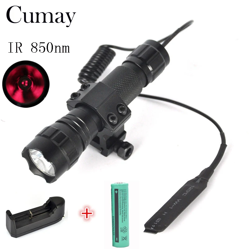 

Tactical Flashlight IR Flash Light 18650 For LED Hunting IR Torch 850nm Infrared Lanternas LED zaklamp + Remote Pressure Switch