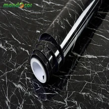 Schwarz Holzmaserung Marmor Solide Selbstklebende Tapete für Küche Schränke Arbeitsplatten Tür Wand Aufkleber PVC Vinyl Kontaktieren Papier