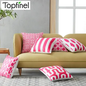 

Topfinel Geometric Decorative Pink Throw Pillow Cover Cases Cushion Covers For Sofa Seat Chair Microfiber Decorative 45x45 cm