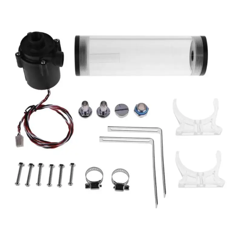 

Water Cooling Set G1/4 Thread Water Tank +160mm Cylinder Water Tank Pump for Computer CPU Water Cooling System