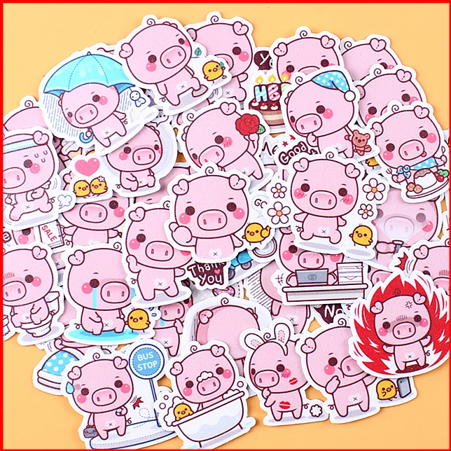 

40 pcs Animal pink big personalized scrapbook Stickers scrapbooking material personalized sticker happy planner decoration craft