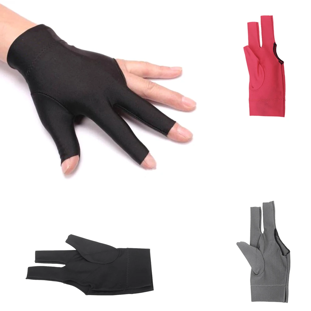 3 шт. мягкий Профессиональный Бильярд перчатки для снукера пул кия левая рука открыть три пальца перчатки аксессуар