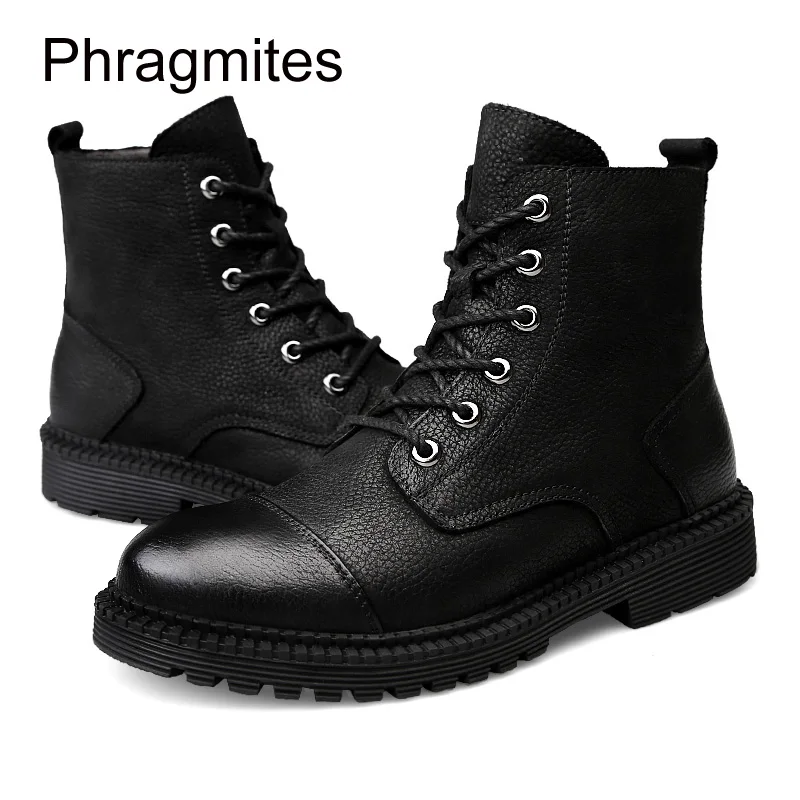Phragmites/Брендовая обувь для парикмахера; ботинки из натуральной кожи; модные черные ботинки в английском стиле; Лидер продаж; Новые Мужские ботинки в байкерском стиле; Botas