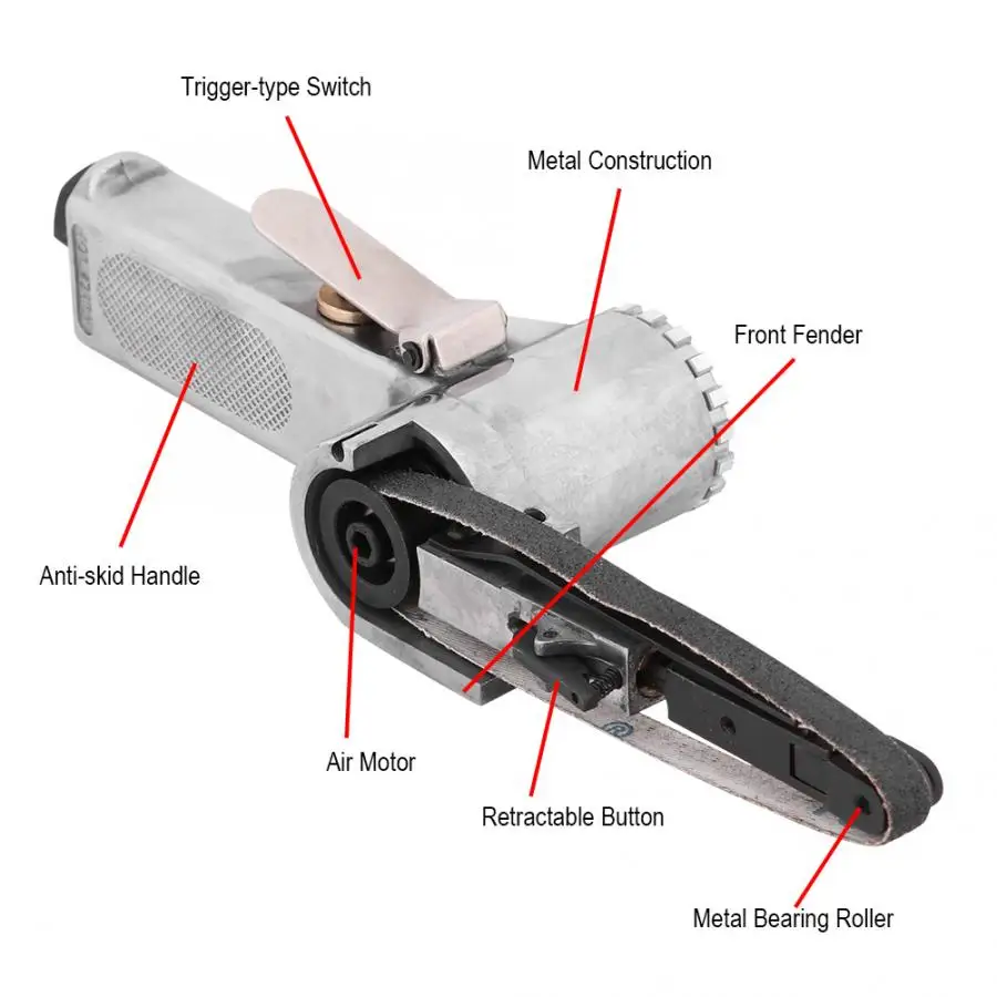 10 мм пневматический ленточный шлифовальный станок полировщик шлифовальный станок инструмент для автомобиля