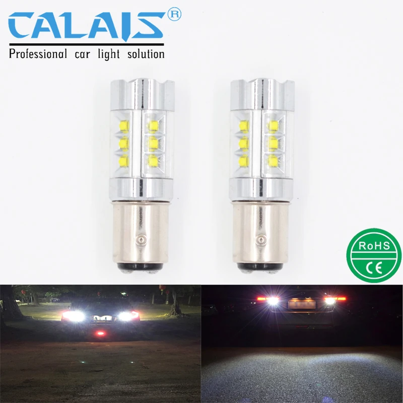 

LED 7443 T20 3157 T25 1157 BA15D Car Brake Stop braking Light CREE chip Automotive 12-24V 100W 6000K Lamp 2pcs Calais Bulbs