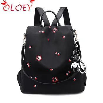 

Bags for women backpack 2019 new Embroidered Multifunction waterproof wild anti-theft casual travel bag Oxford ladies backpacks